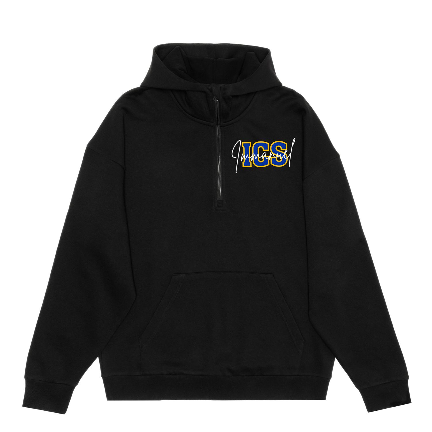 HERO-4220 Unisex Drop Shoulder Scuba 1/2 Zip Hoodie