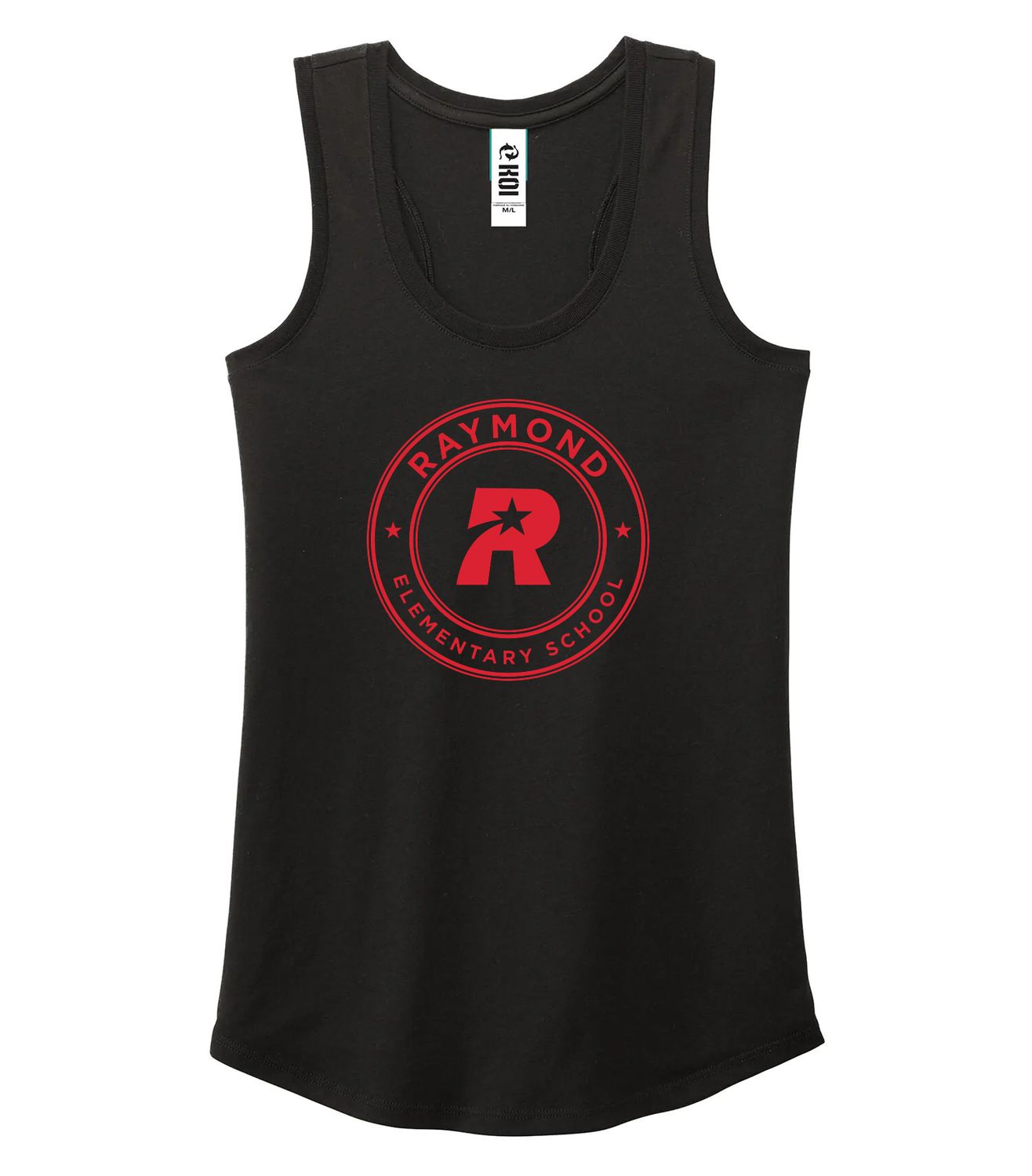 KOI® ELEMENT TRIBLEND RACERBACK LADIES’ TANK, Design Choice: Design 1, Color: Onyx