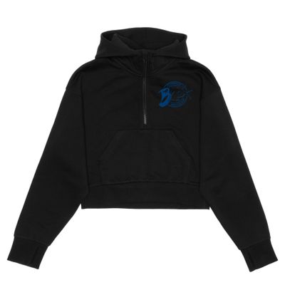 HERO-4220C Cropped Drop Shoulder Scuba 1/2 Zip Hoodie