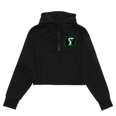 HERO-4220C Cropped Drop Shoulder Scuba 1/2 Zip Hoodie