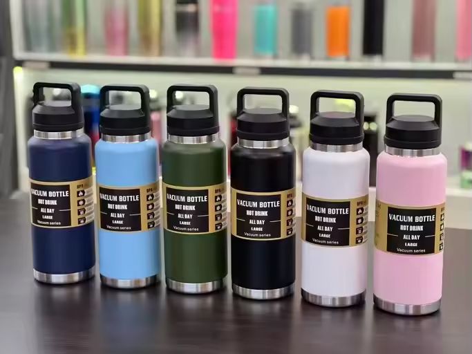 Powder Coated Thermal Water Bottle with Handle