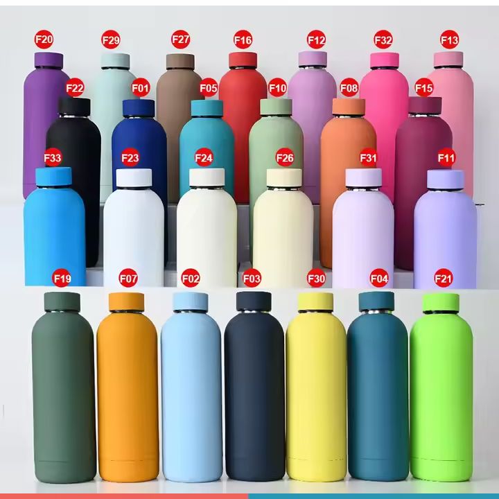 500ml Soft Touch Rubber Coated Thermal Water Bottle