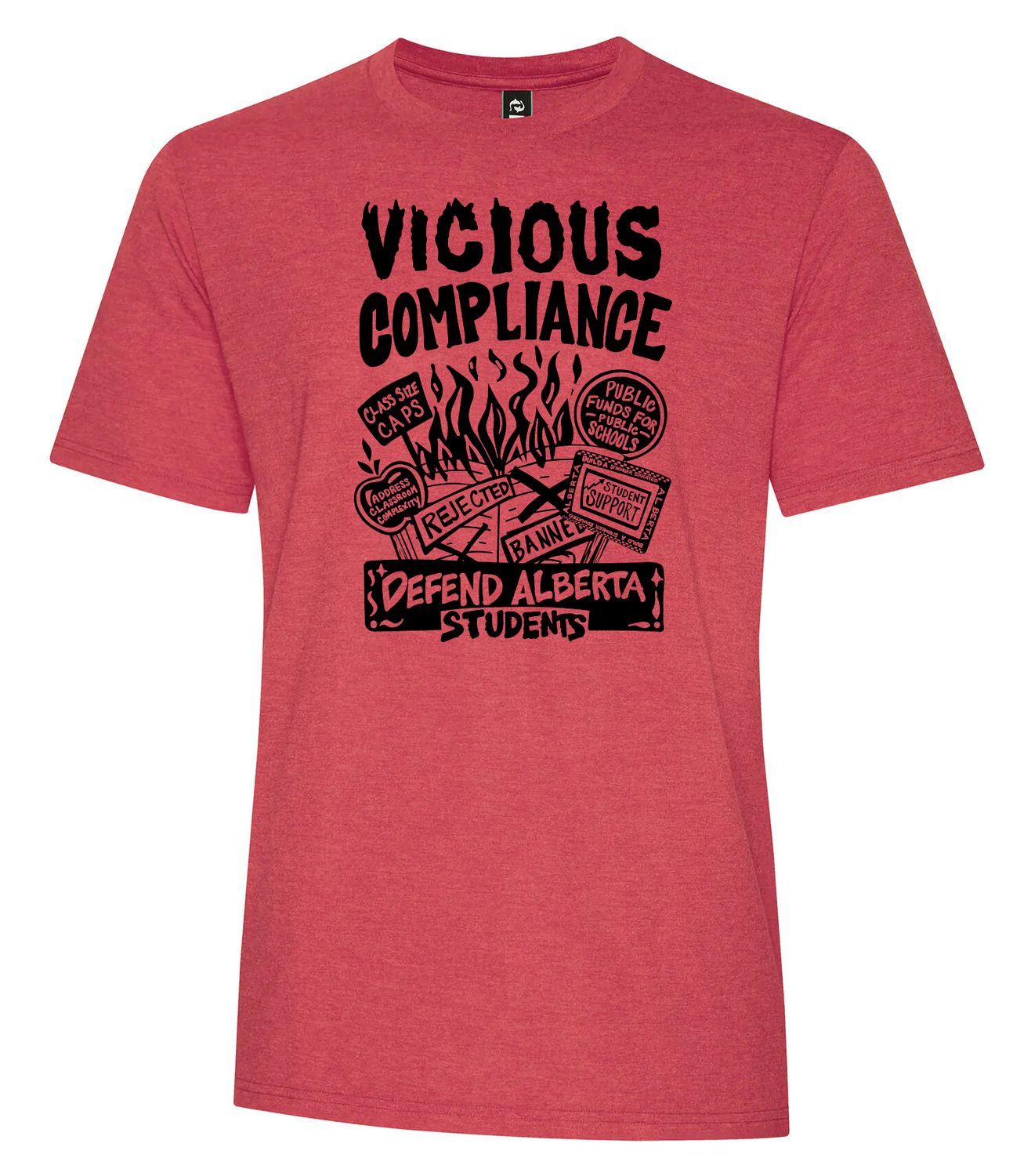 KOI® ELEMENT TRIBLEND TEE, Color: Scarlet Frost, Design Choice: Vicious Compliance