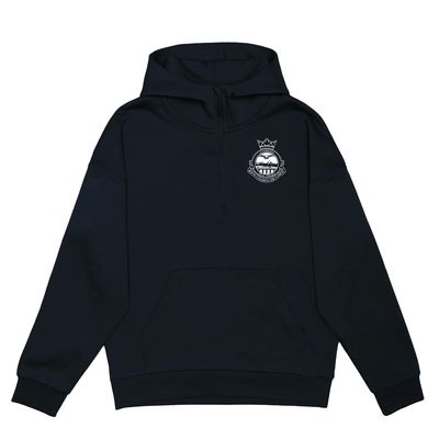 HERO-4220 Unisex Drop Shoulder Scuba 1/2 Zip Hoodie