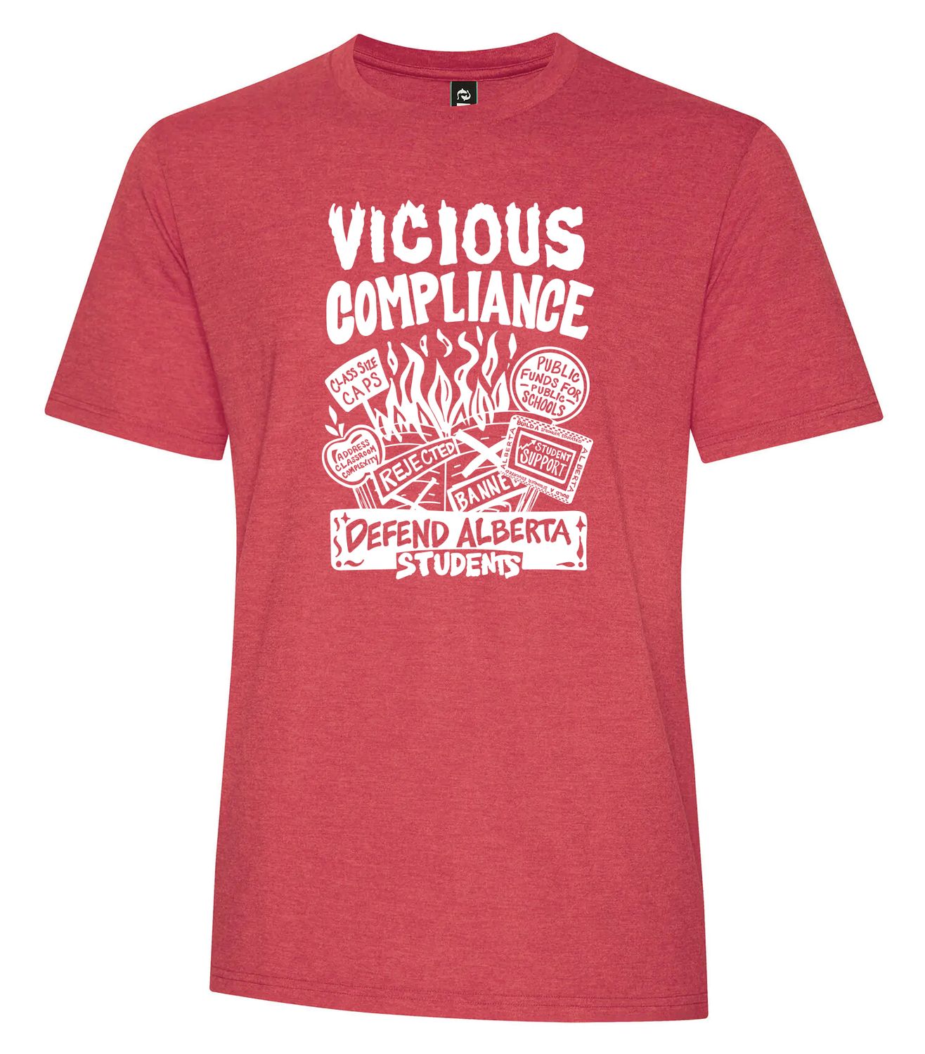 KOI® ELEMENT TRIBLEND TEE, Color: Scarlet Frost, Design Choice: Vicious Compliance