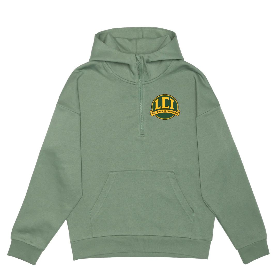 HERO-4220 Unisex Drop Shoulder Scuba 1/2 Zip Hoodie