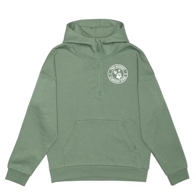 HERO-4220 Unisex Drop Shoulder Scuba 1/2 Zip Hoodie