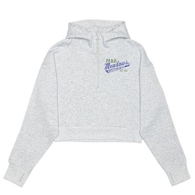 HERO-4220C Cropped Drop Shoulder Scuba 1/2 Zip Hoodie