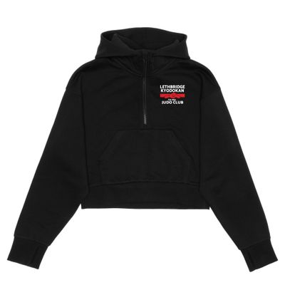 HERO-4220C Cropped Drop Shoulder Scuba 1/2 Zip Hoodie