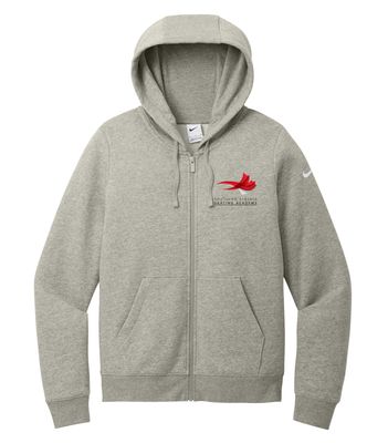 NIKE CLUB FLEECE SLEEVE SWOOSH LADIES' FULL ZIP HOODIE.