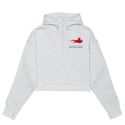 HERO-4220C Cropped Drop Shoulder Scuba 1/2 Zip Hoodie