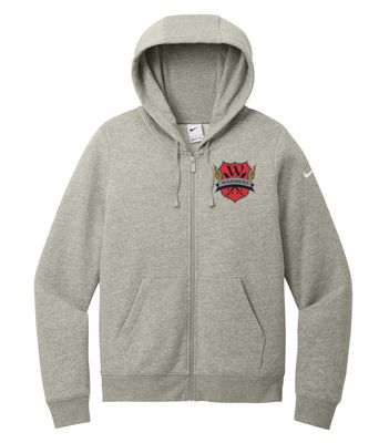NIKE CLUB FLEECE SLEEVE SWOOSH LADIES' FULL ZIP HOODIE.