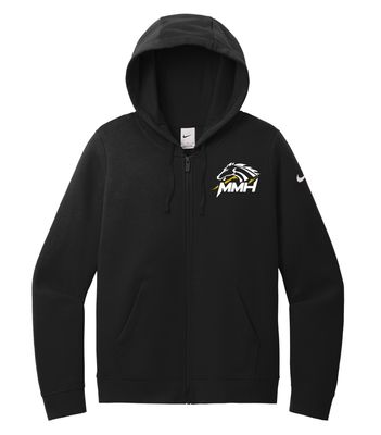 NIKE CLUB FLEECE SLEEVE SWOOSH LADIES' FULL ZIP HOODIE.