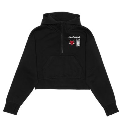 HERO-4220C Cropped Drop Shoulder Scuba 1/2 Zip Hoodie