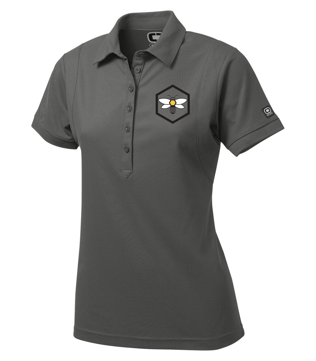 OGIO Jewel Ladies' Polo, Color: Diesel Grey, Design Choice: Design 3