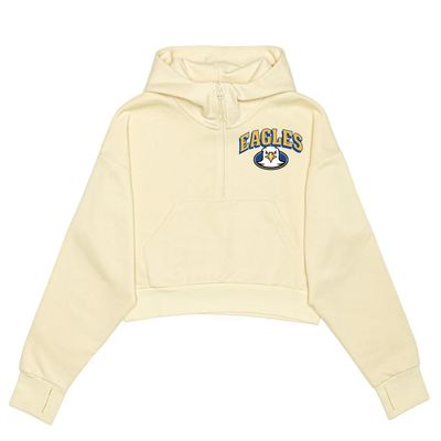 HERO-4220C Cropped Drop Shoulder Scuba 1/2 Zip Hoodie