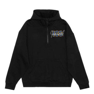 HERO-4220 Unisex Drop Shoulder Scuba 1/2 Zip Hoodie