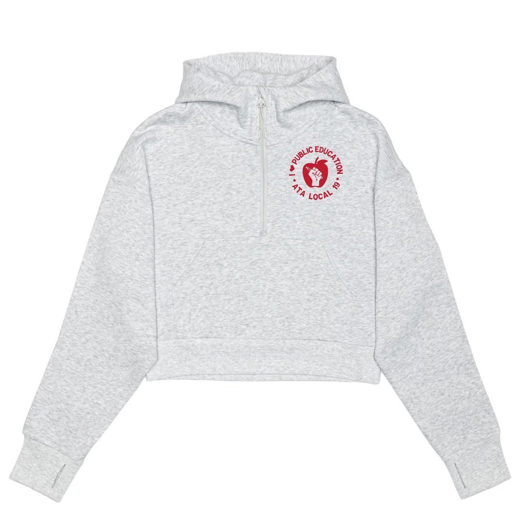 HERO-4220C Cropped Drop Shoulder Scuba 1/2 Zip Hoodie