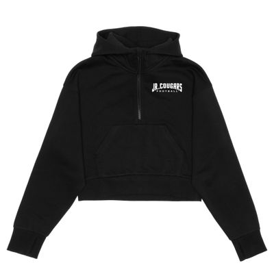 HERO-4220C Cropped Drop Shoulder Scuba 1/2 Zip Hoodie