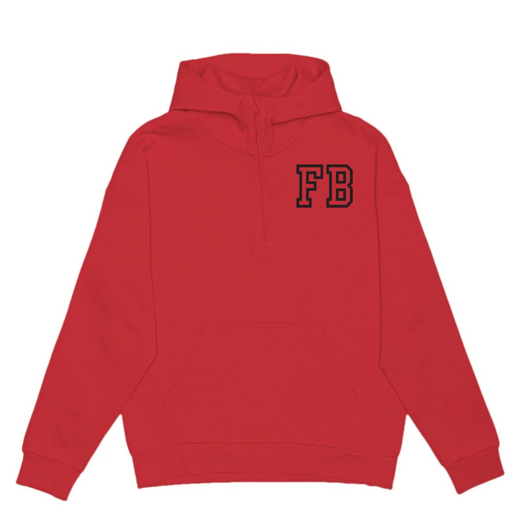 HERO-4220 Unisex Drop Shoulder Scuba 1/2 Zip Hoodie