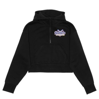 HERO-4220C Cropped Drop Shoulder Scuba 1/2 Zip Hoodie