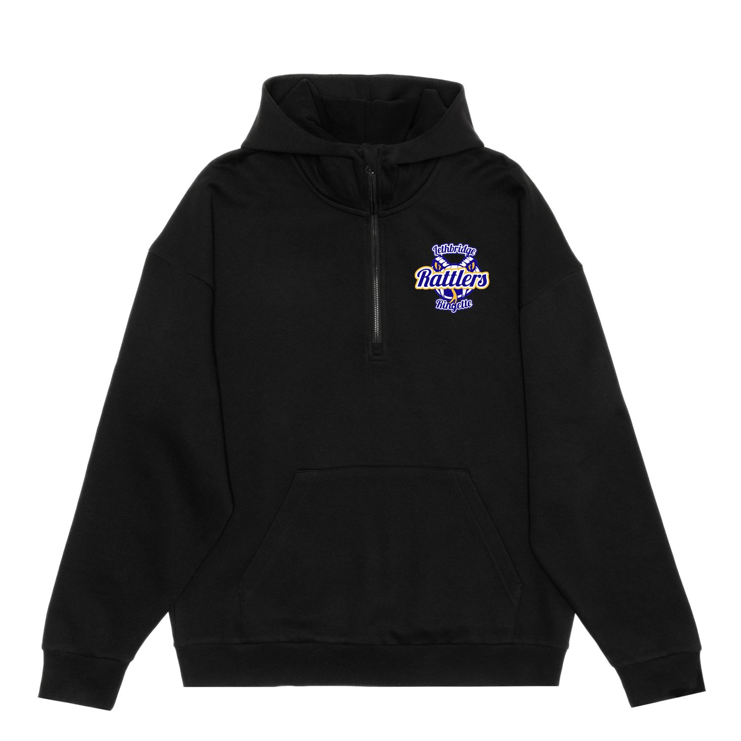 HERO-4220 Unisex Drop Shoulder Scuba 1/2 Zip Hoodie