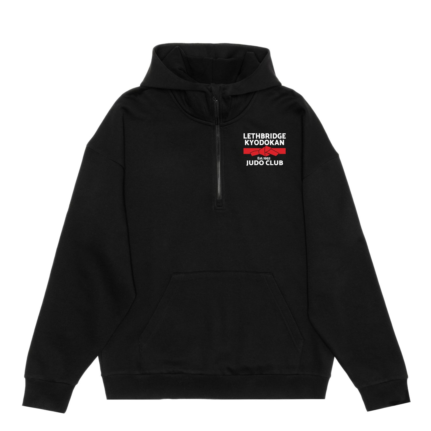 HERO-4220 Unisex Drop Shoulder Scuba 1/2 Zip Hoodie
