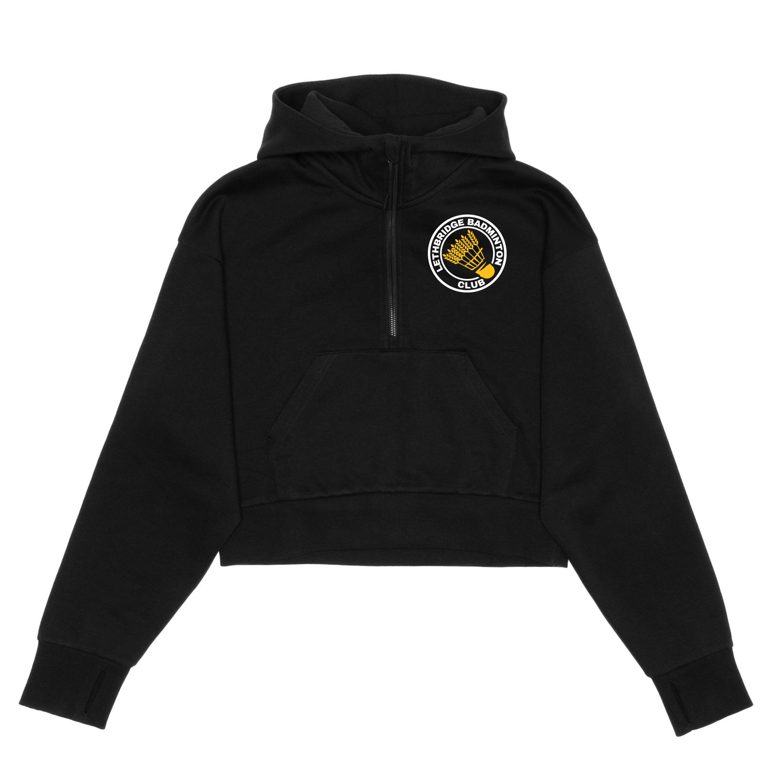 HERO-4220C Cropped Drop Shoulder Scuba 1/2 Zip Hoodie