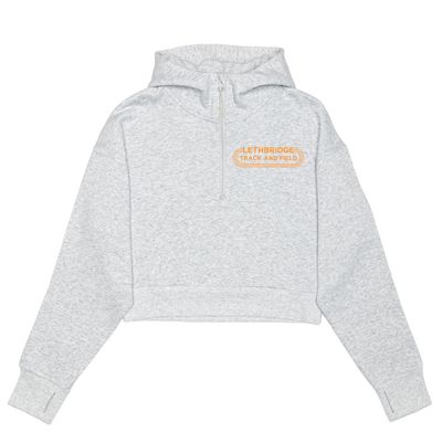 HERO-4220C Cropped Drop Shoulder Scuba 1/2 Zip Hoodie