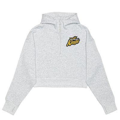 HERO-4220C Cropped Drop Shoulder Scuba 1/2 Zip Hoodie