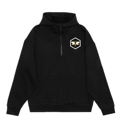 HERO-4220 Unisex Drop Shoulder Scuba 1/2 Zip Hoodie