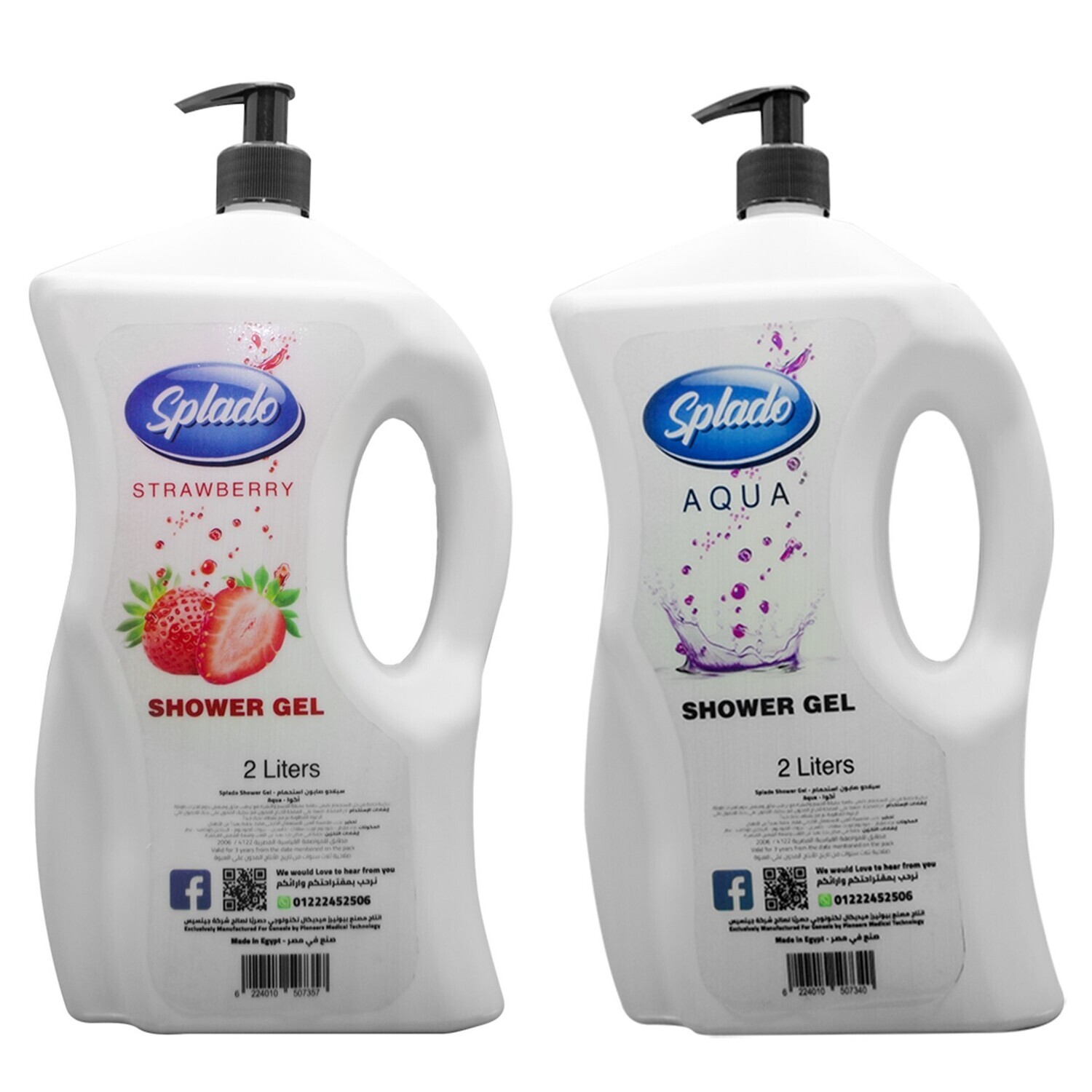 Shower Gel Family Size Pack 2 Liter X 2 - Aqua &amp; Strawberry Scent
