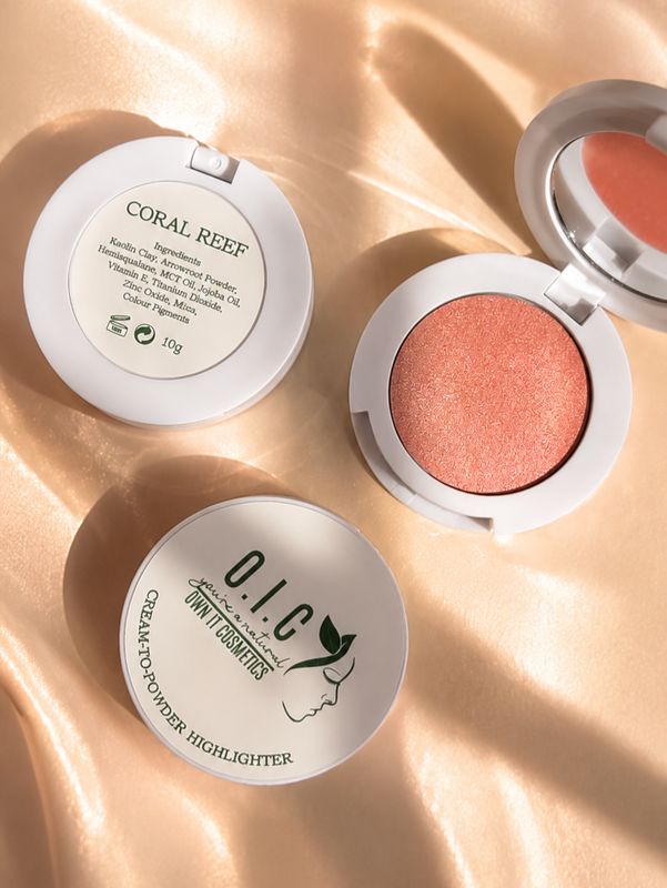 Cream-To-Powder Highlighter - Coral Reef Cream-To-Powder Highlighter - Coral Reef