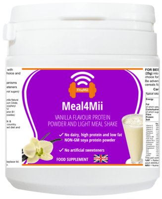 Meal4Mii Vanilla Ⓥ Vegan Meal Replacement Protein Shake / Juicing /Smoothie Powder