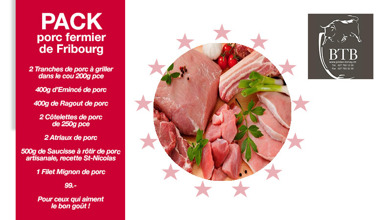 Le pack de "Porc fermier de Fribourg"