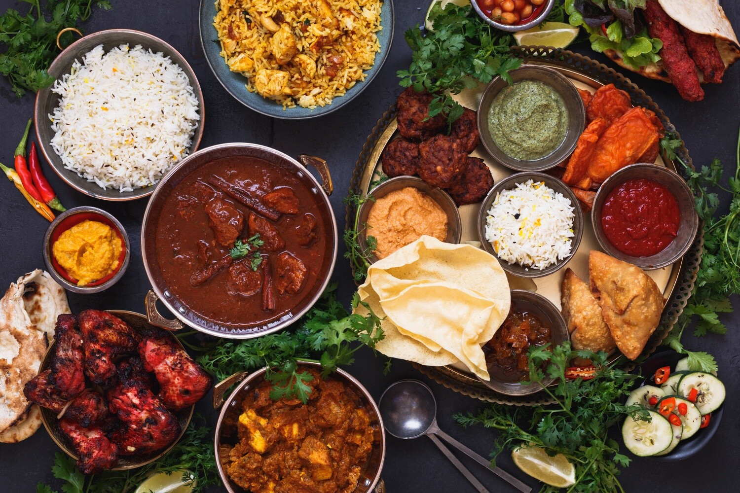 Menu Indien 4 currys  - Le Progrès