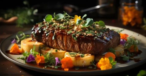 Menu Filet de boeuf de Ravoire sur ardoise - Plan Cerisier