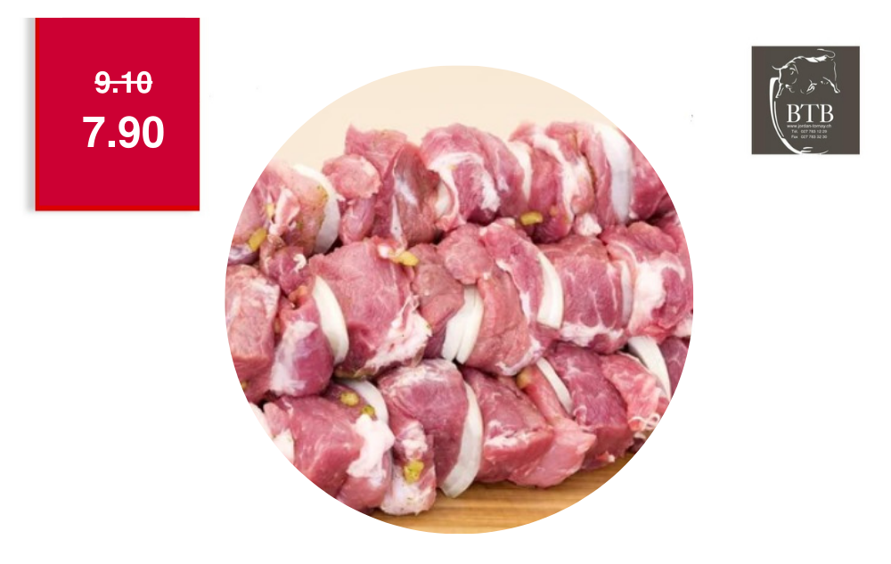 Brochette de porc 180g - BTB