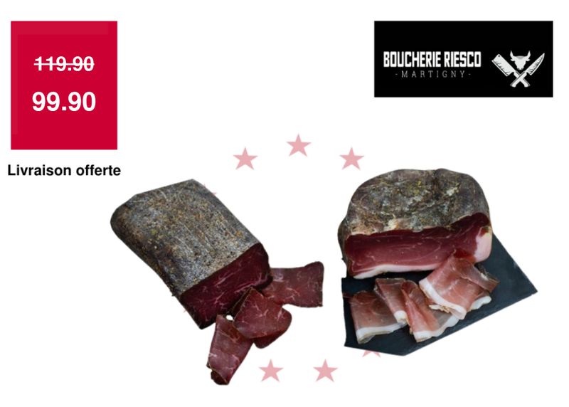 Pack viande séchée et jambon cru - Boucherie Riesco