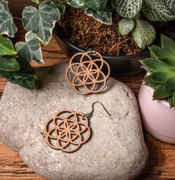 Boucles d'oreilles en bois Fiora - Wooper.ch