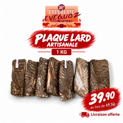 Plaque de lard sec maison 1kg - Boucherie Evequoz