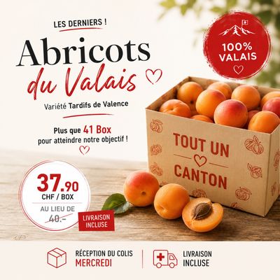 Box d'Abricots du Valais 4kg - Vouillamoz fruits