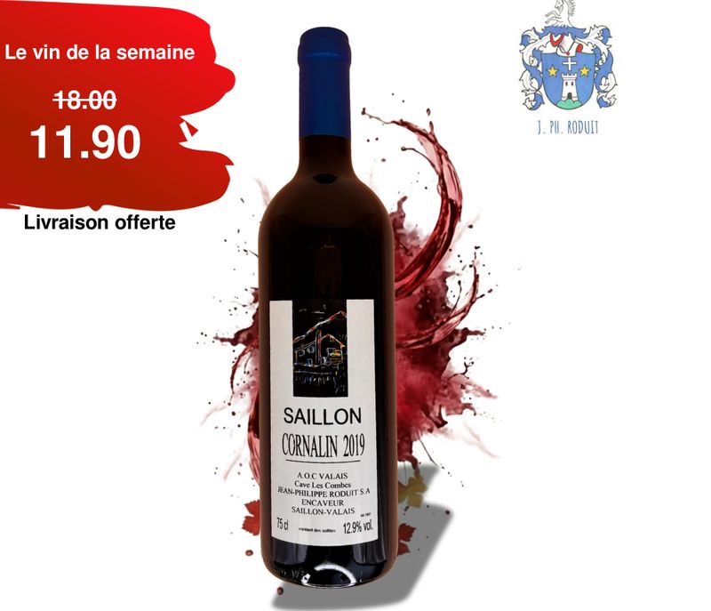 6x Cornalin de Saillon AOC 2019 - Cave Les Combes