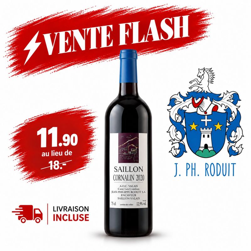 6x Cornalin de Saillon AOC 2020 - Cave Les Combes
