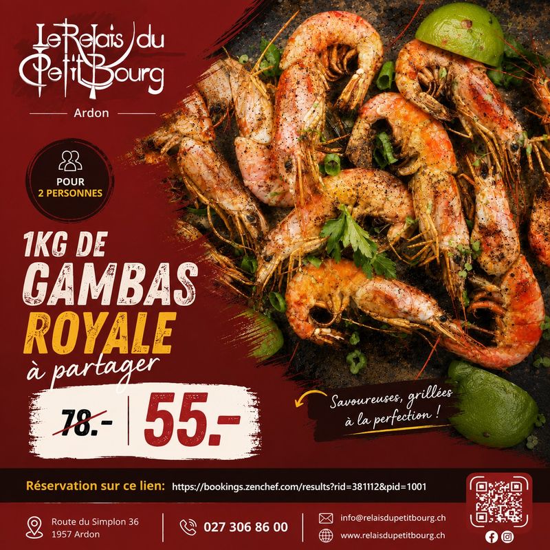 1kg de Gambas Royale à partager - Relais du Petit-Bourg