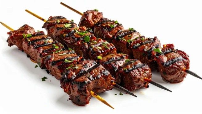 Brochette d'agneau à l'ail 200gr - Boucherie Evequoz