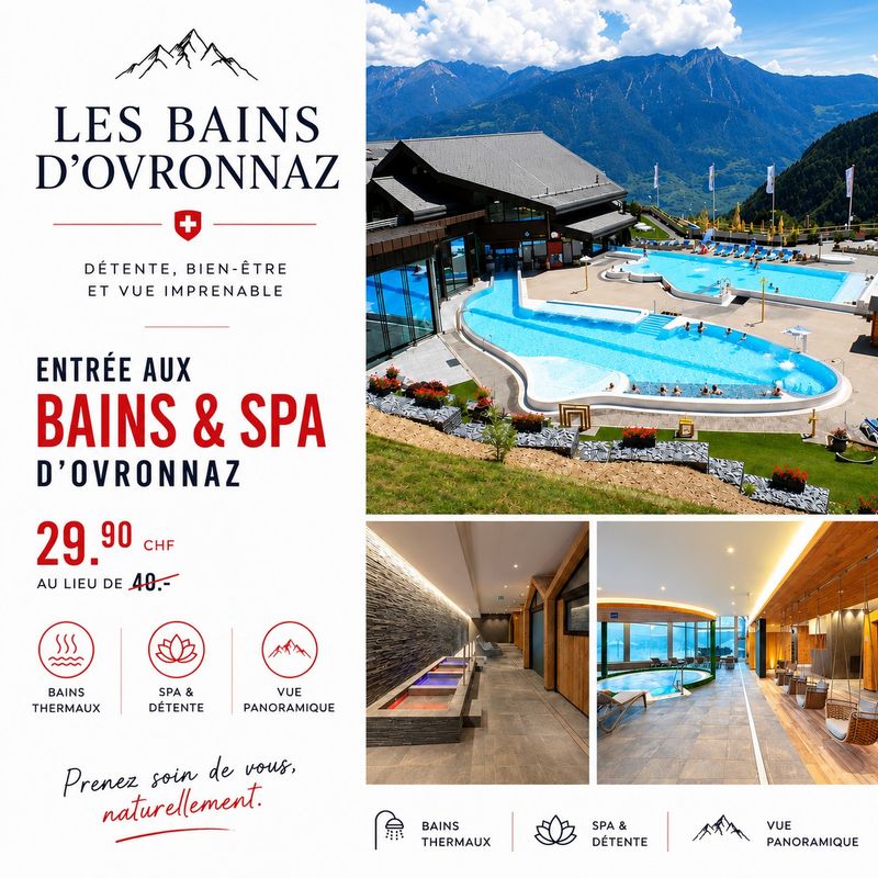 Entrée aux bains et spa d'Ovronnaz