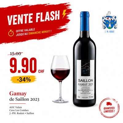 6x Gamay de Saillon 2023 - Cave Les Combes