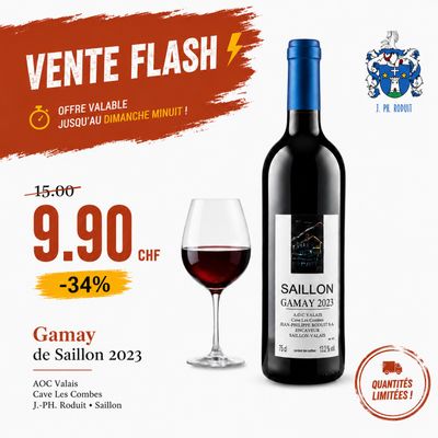 6x Gamay de Saillon 2023 - Cave Les Combes
