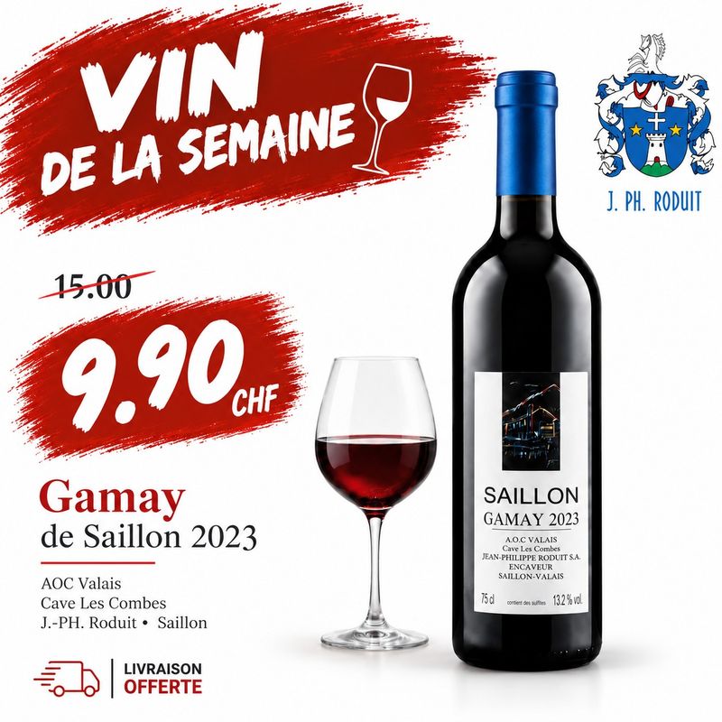 6x Gamay de Saillon 2023 - Cave Les Combes